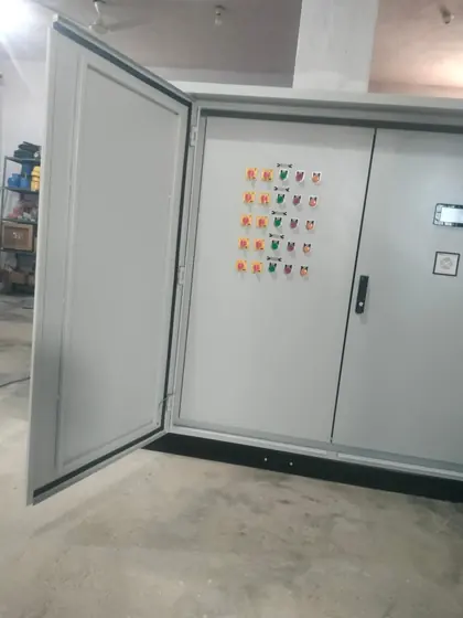 Control panel with the door open