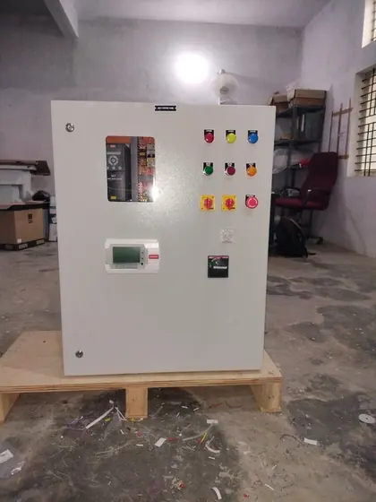 Control panel on a pallet ready for dispatch