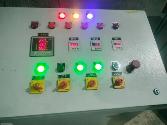 Operator panel with meters, lamps and selector switches