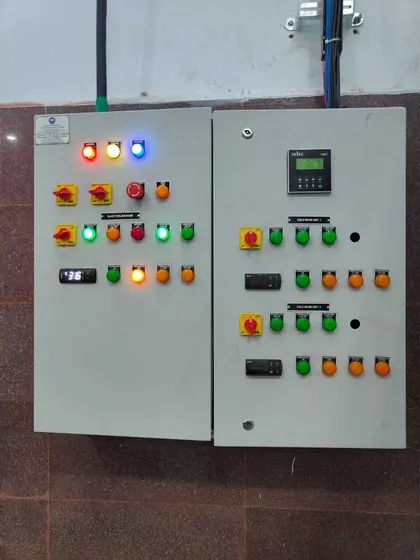 Wall mounted panels with lamps and controllers