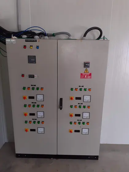 Two door panel with ammeters and selector switches
