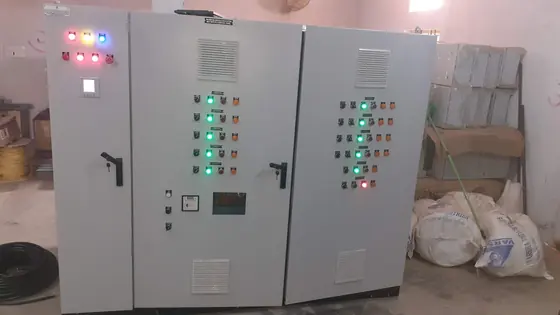 Two door MCC panel with indicator lamps