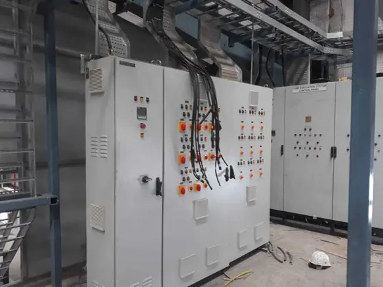 Control panels installed in an industrial plant