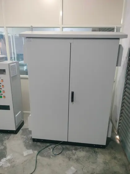 Two door panel enclosure indoors