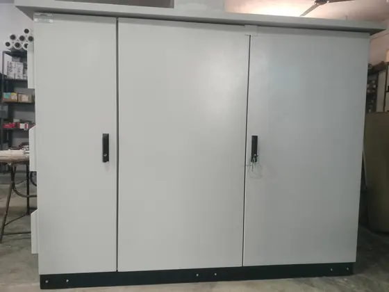 Three door outdoor panel enclosure