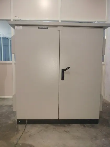 Two door panel enclosure ready for finishing