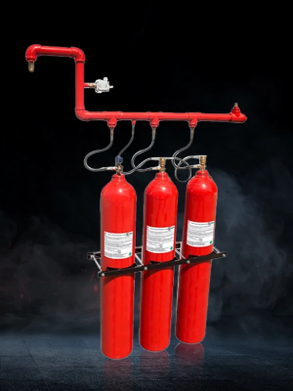 CO2 fire suppression cylinder rack with discharge manifold